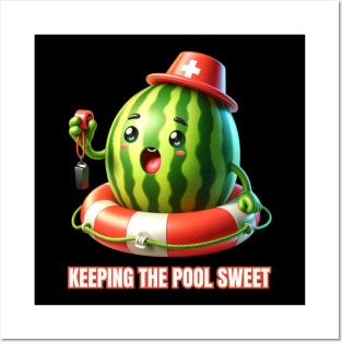 Lifeguard Melon - Keeping the Pool Sweet Summer Tee Posters and Art